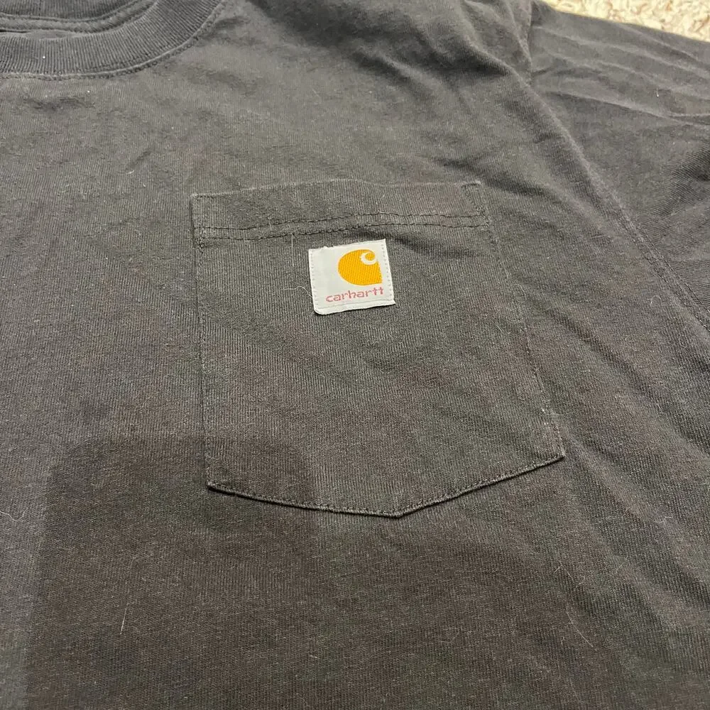 Carhartt Men's Short Sleeve Tee Sz L Loose Fit Dark Gray Cotton Workwear